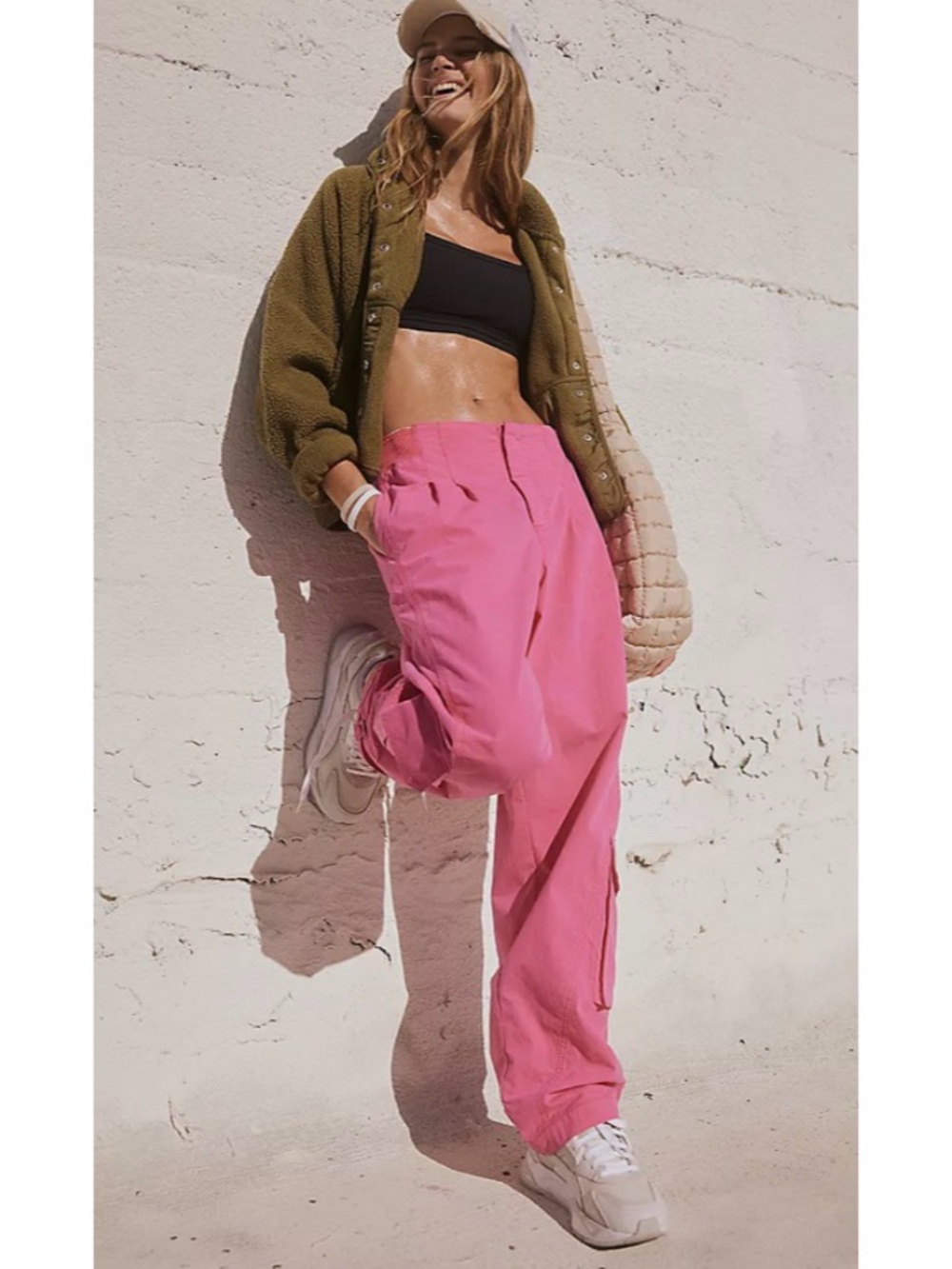 Pink High-Waist Wide Leg Pants - Women